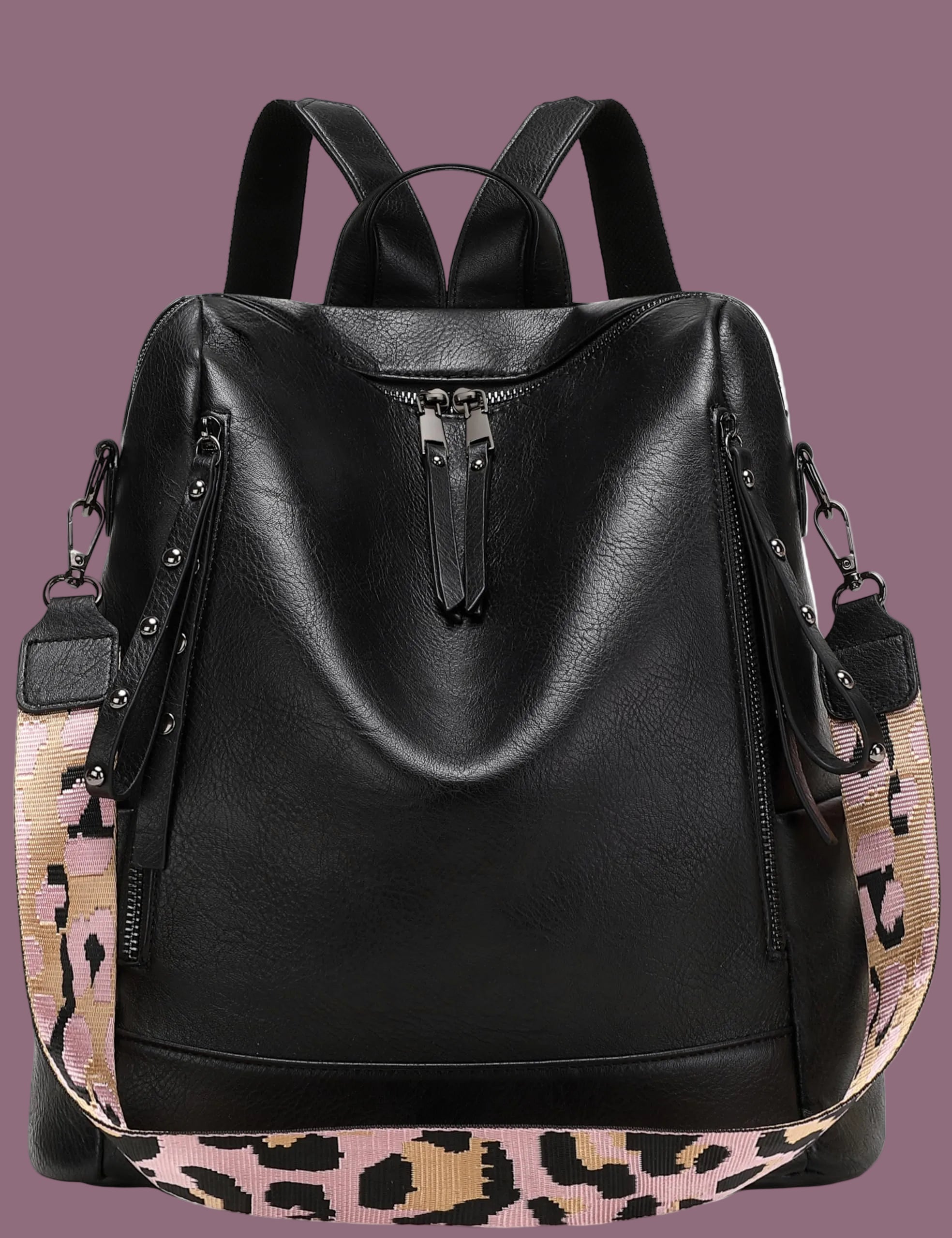 Vegan Soft Leather Backpack Purse