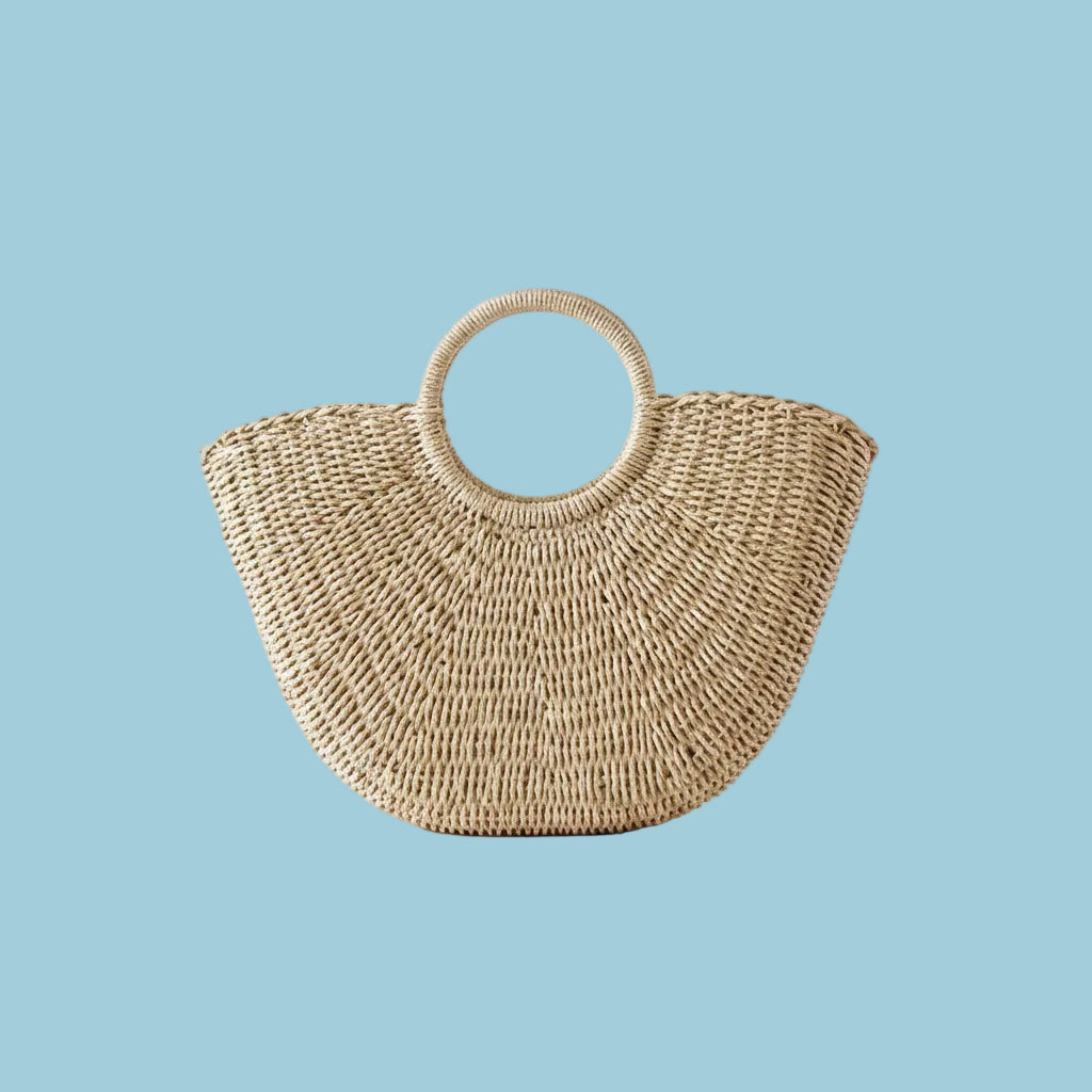The Riviera Tote – Woven Paper Rope Round Bag