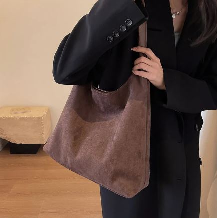The Velvet Hour Bag – Women’s Large Suede Shoulder Bag