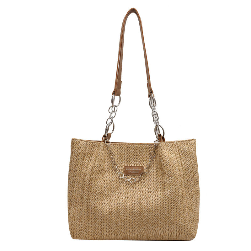 The Golden Hour Tote – Woven Straw Beach Bag