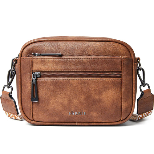 Shrrie Vegan Leather Crossbody Purse – Multipocket & Removable Strap