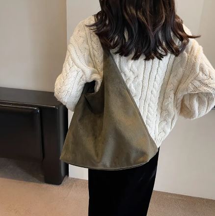 The Velvet Hour Bag – Women’s Large Suede Shoulder Bag