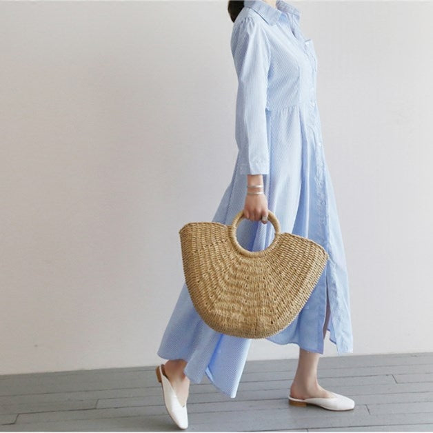 The Riviera Tote – Woven Paper Rope Round Bag