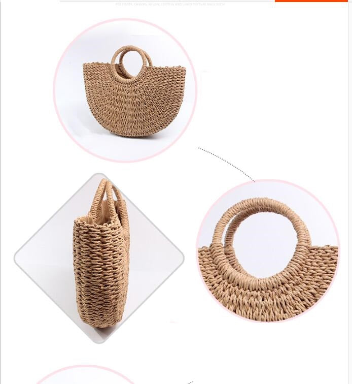 The Riviera Tote – Woven Paper Rope Round Bag