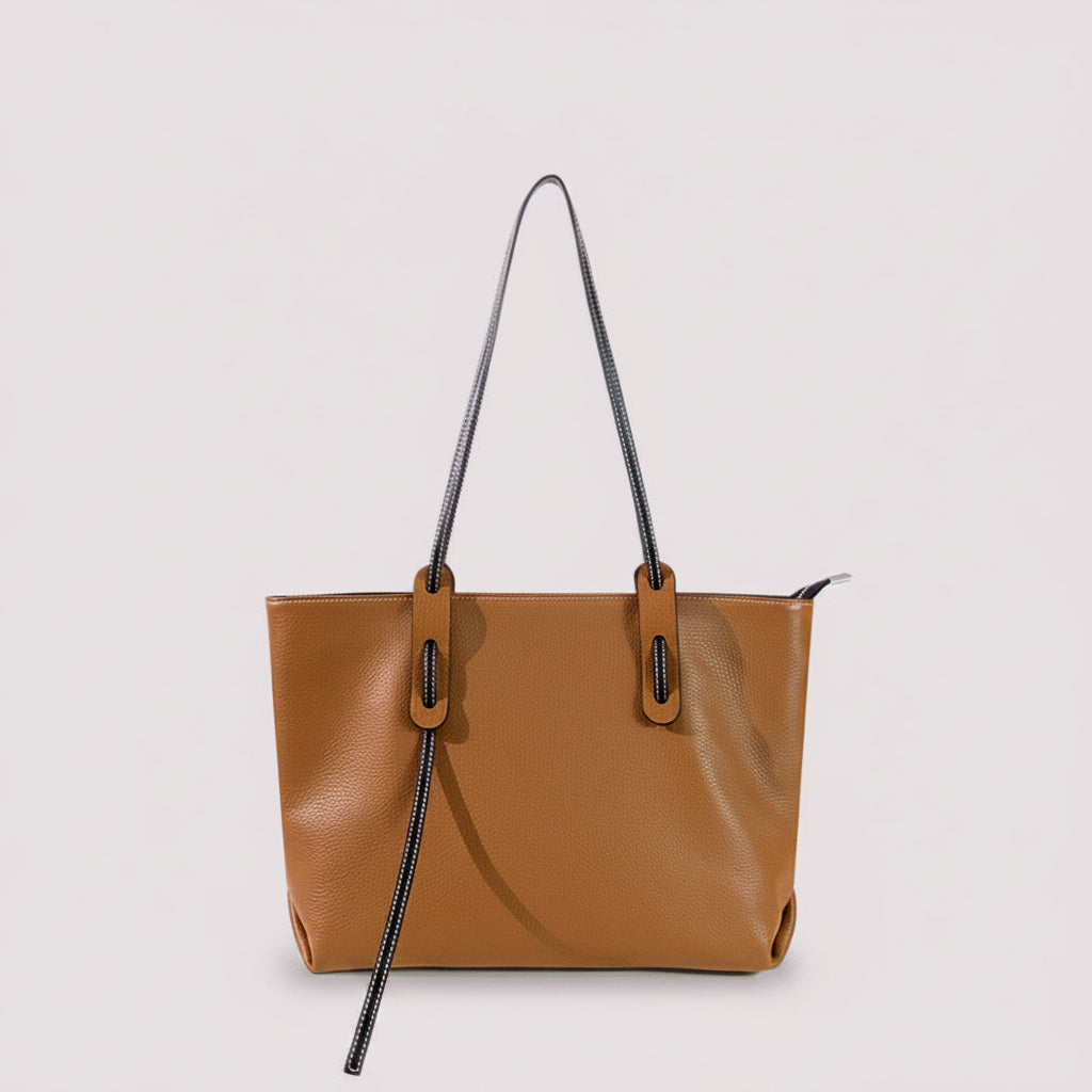 The Structured Cowhide Tote – Large Capacity Leather Shoulder Bag