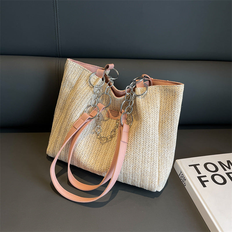 The Golden Hour Tote – Woven Straw Beach Bag